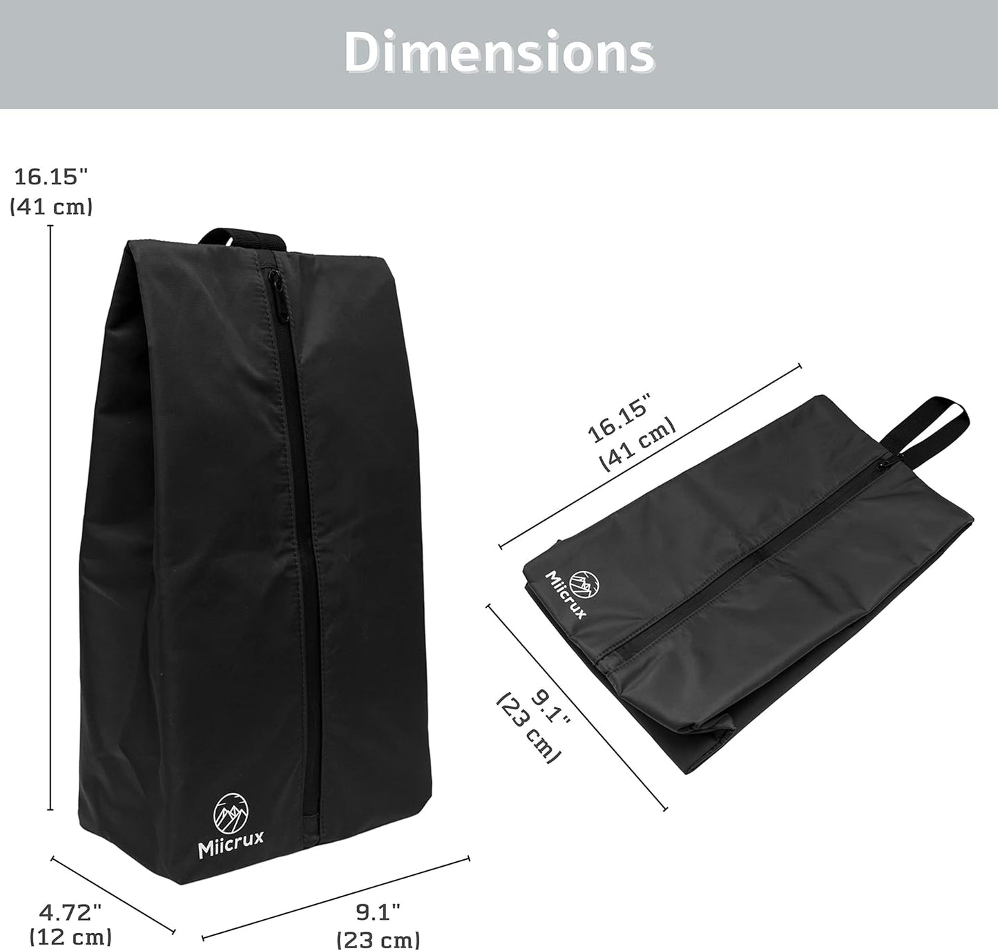 Travel Shoe Bag, Odor Absorbing Bag, Water Resistant, Shoe Storage, Organizer Shoe Pouch with Zipper for Men and Women