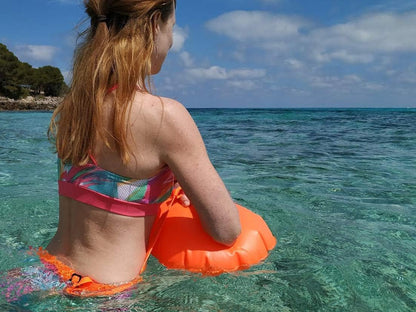 Swim Buoy & Drybag - for Swimmers, Open Water and Triathlon. Pull Buoy for Adults and Kids. Orange Signal Swimming Bubble