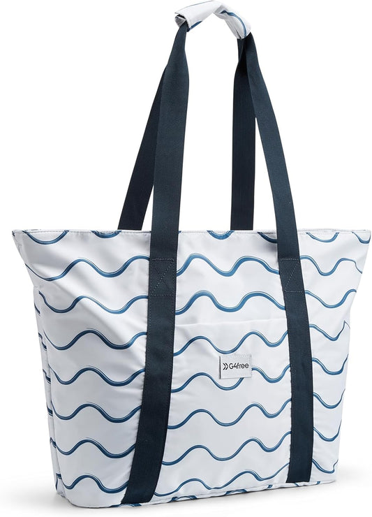 G4Free Beach Bag, Waterproof Beach Bags for Women, Personalized Strap Tote Bag for Women Birthday Gifts