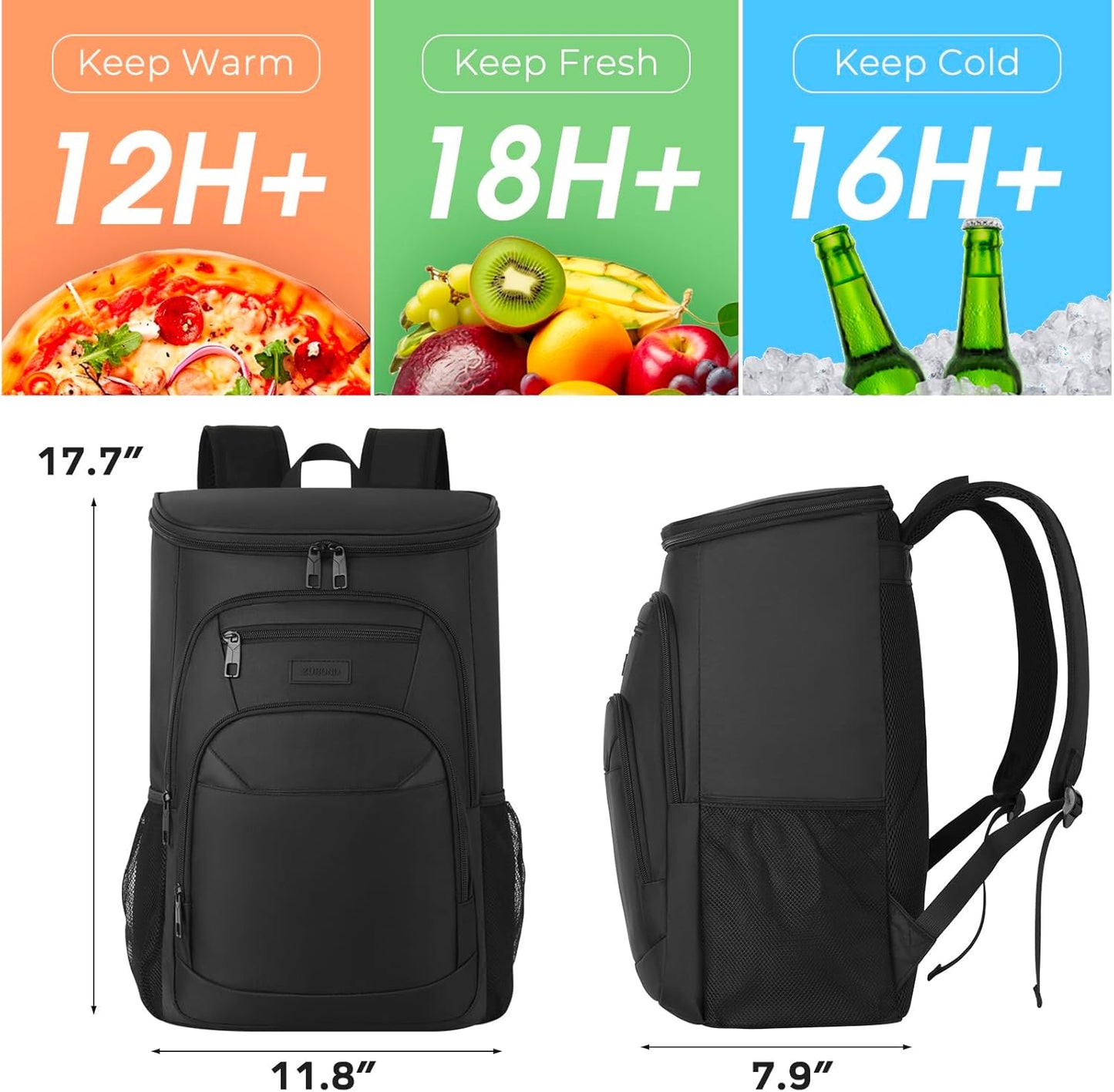 Cooler Backpack, Insulated Backpack Cooler Leakproof Waterproof Large Capacity Cooler Bag for Men Women Picnic Beach
