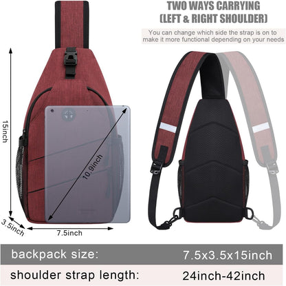 Crossbody Bags for Women Men Trendy Sling Bag Bakpack Casual Chest Bag with Convertible Shoulder Strap