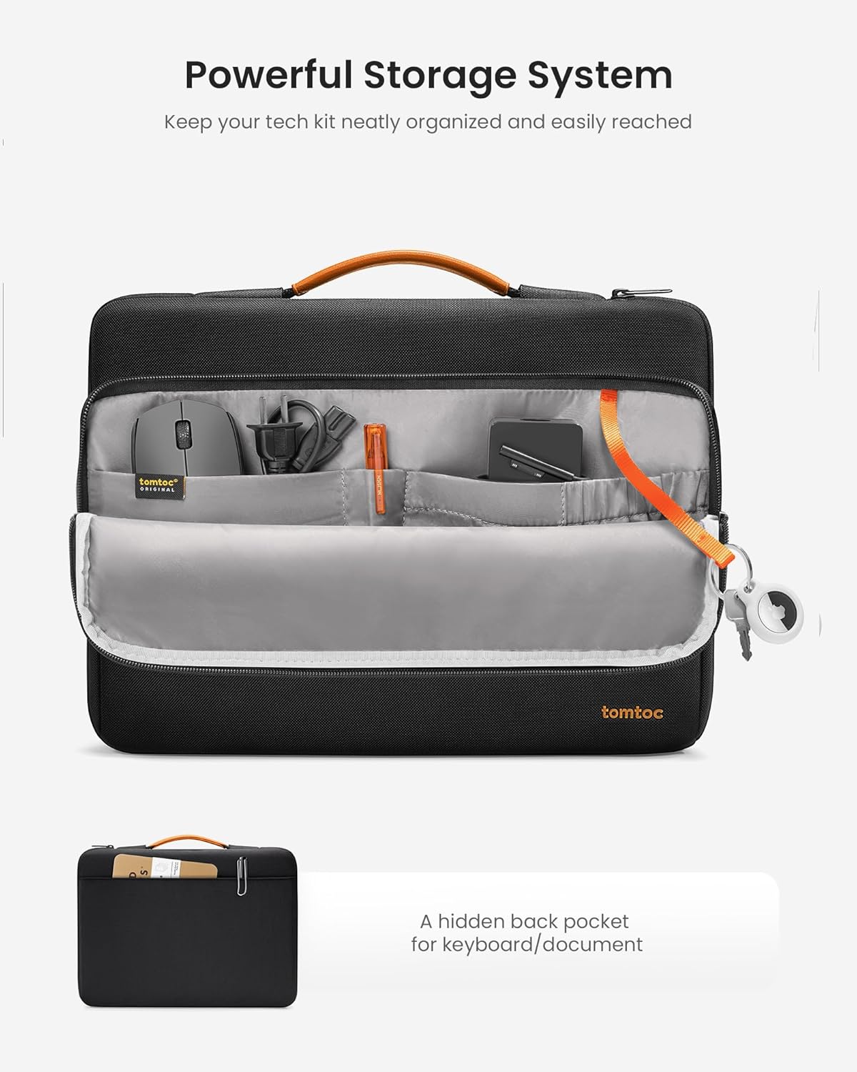 tomtoc 360° Protective Laptop Sleeve for 13.5-14.4 Inch Surface Laptop 6/5/Studio 2/1, Surface Book, Water-Resistant Shockproof Carrying Case Bag for Acer Aspire/Swift, ASUS Vivobook/Zenbook 14, Black