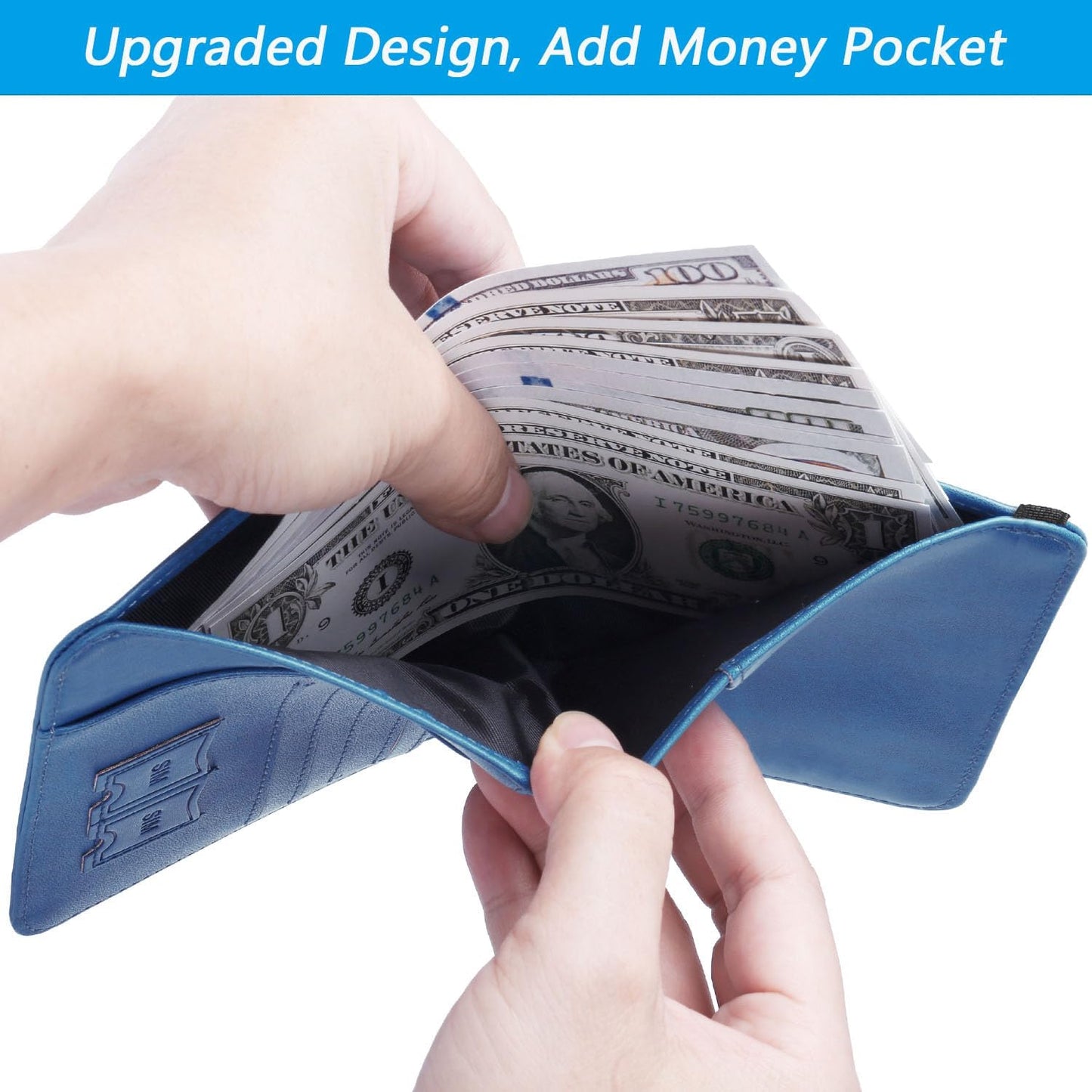 Airtag Passport Holder Cover Wallet Travel Essentials RFID Blocking Leather Card Case International Must Haves Travel Accessories for Women Men(119#Blue)