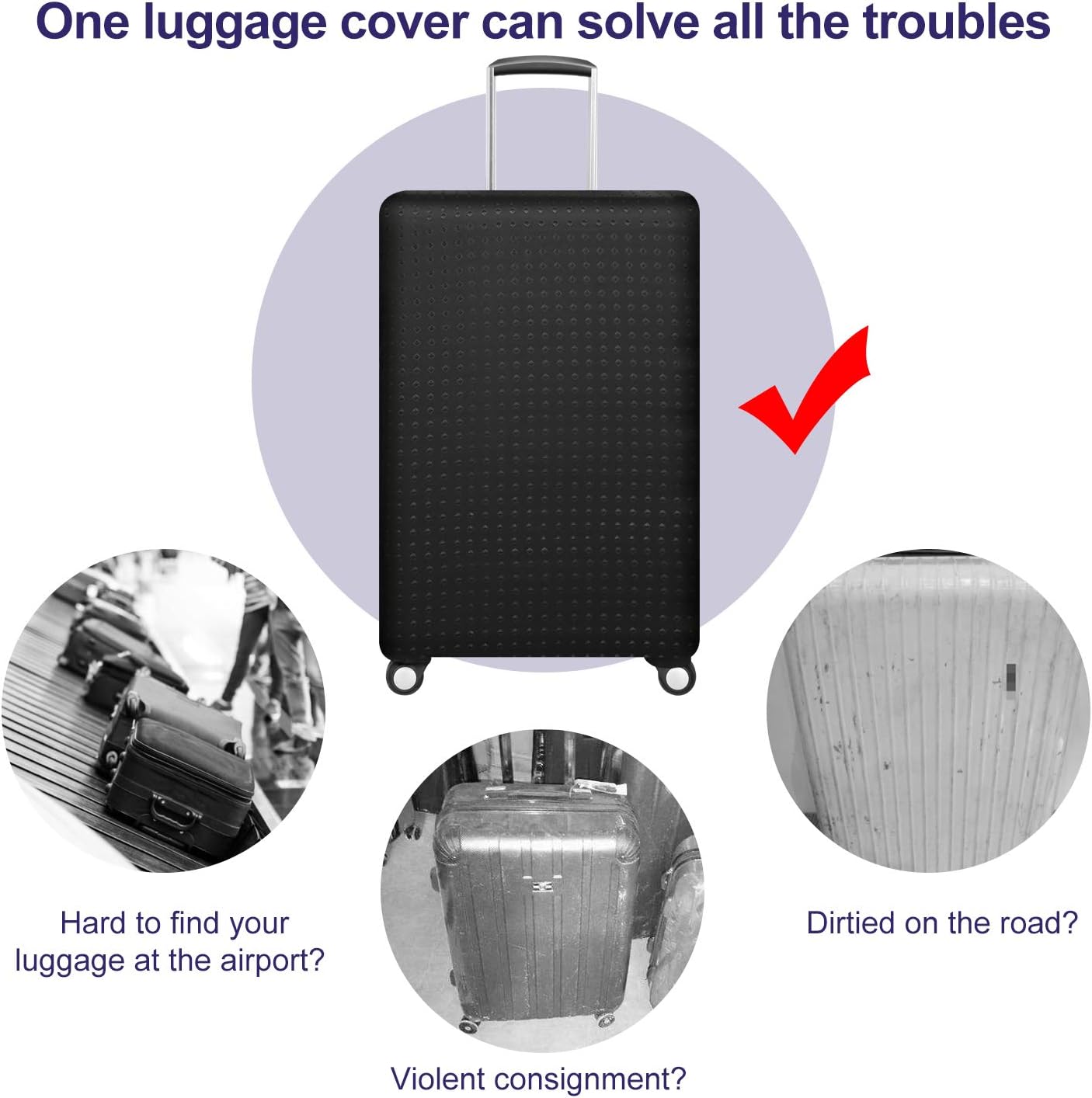 7-Mi Travel Trolley Case Cover Protector Suitcase Cover 29"-30" trolley case luggage storage covers Size XL