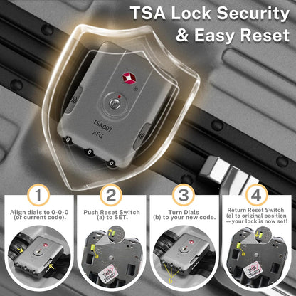 Krute Carry On Luggage 20 inch Aluminum Frame Suitcase with Spinner Wheels No Zipper PC+ABS Hardshell Luggages TSA Lock Zipperless Suitcases