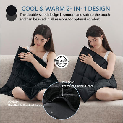 L'AGRATY Weighted Lap Pad Blanket 5lb: Small Weighted Blanket for Adults - Portable Travel & Relaxation - Cozy & Cooling - Washable All-Season (29" x 24")