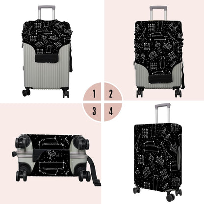 Travel Luggage Cover Suitcase Protector Fits 18-32 Inch Wheel Covers PatternedTravel Related Items Flower Luggage Protector Elastic L
