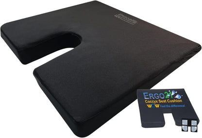 LiquiCell Coccyx Seat Cushion, Aid for Tailbone Pain Relief, Sciatica Pain, Back Support | Donut Like Butt Pillow for Long Hours Sitting at Home/Office Chair (18W x 17L x 2.5H)