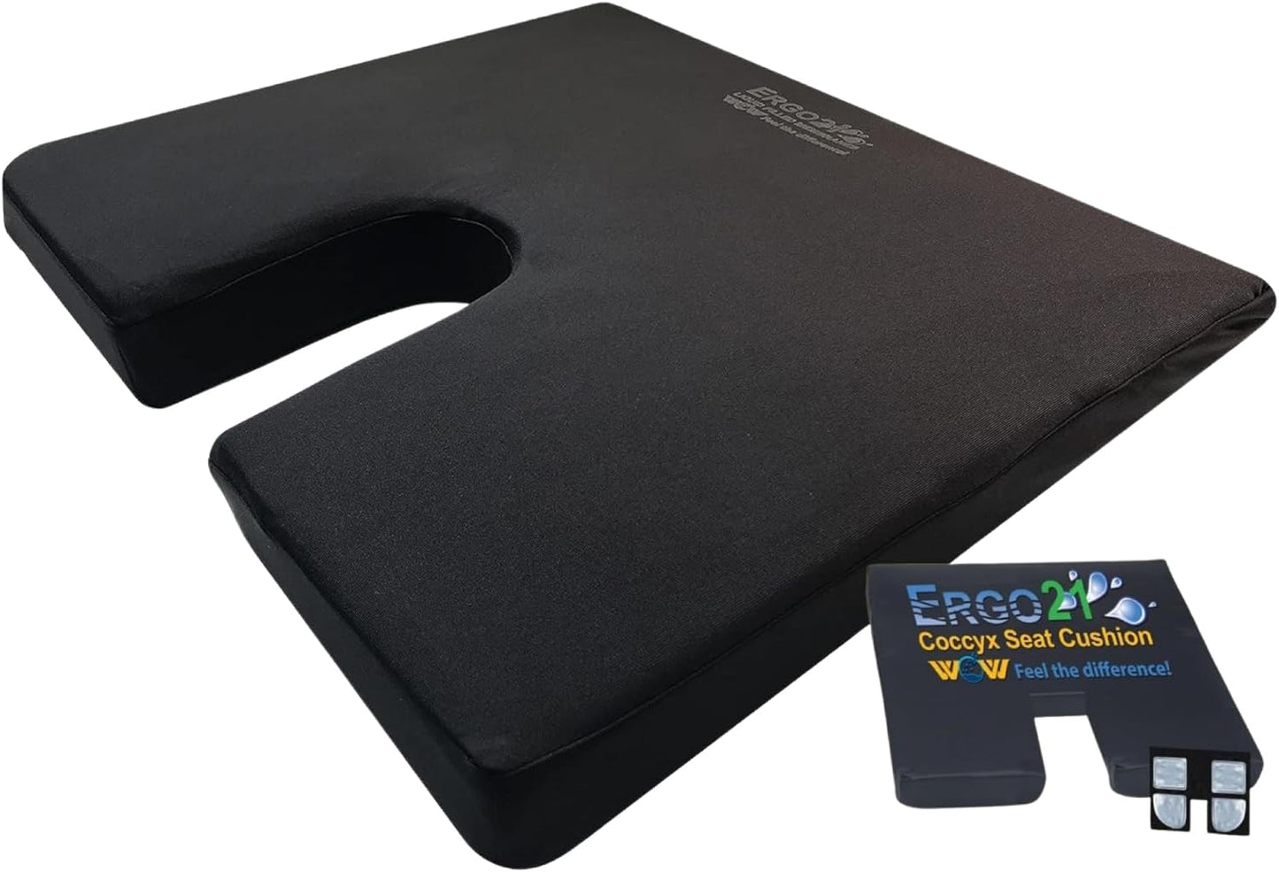 LiquiCell Coccyx Seat Cushion, Aid for Tailbone Pain Relief, Sciatica Pain, Back Support | Donut Like Butt Pillow for Long Hours Sitting at Home/Office Chair (18" W x 17" L x 2" H)