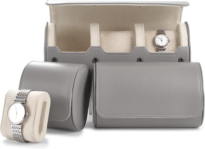 Oirlv Luxury Leather Watch Storage Case Watch Box for Mens Jewelry Organizer Case Jewelry Gift Box for Birthday Fathers Day Anniversary(1 slot, Grey)