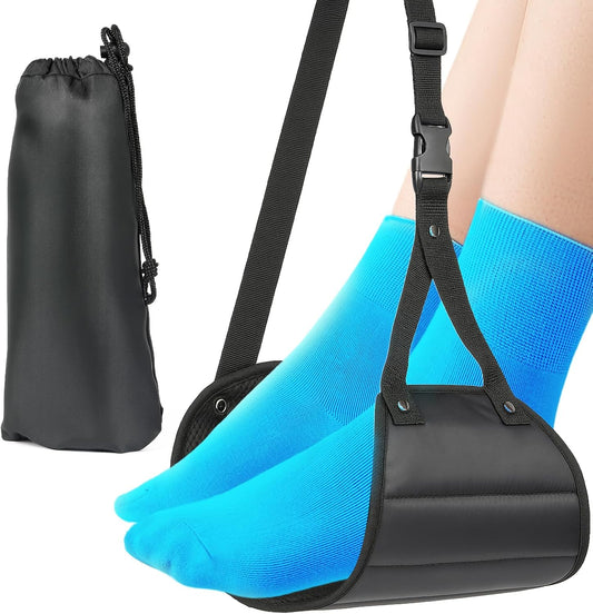 Airplane Travel Foot Hammock, Perfect Airplane Footrest to Relax Feet, with an Adjustable Length, Foot Hammock Essential for Relaxing During Work or Travel