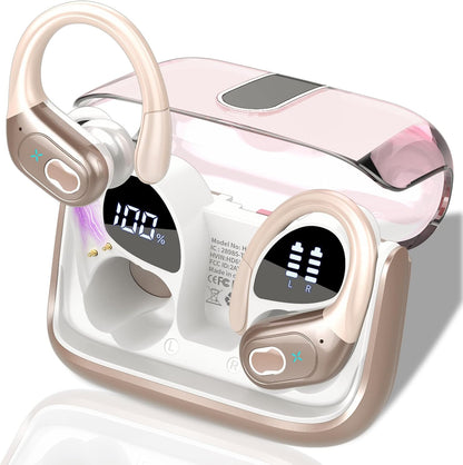 AI Translation Earbuds Real Time, 164 Language Translator Earbud 3-in-1 Bluetooth 5.4 Translator Earbuds with 6 Translation Modes, 75H Translators Headphones with APP for Travel Business, Rose Gold