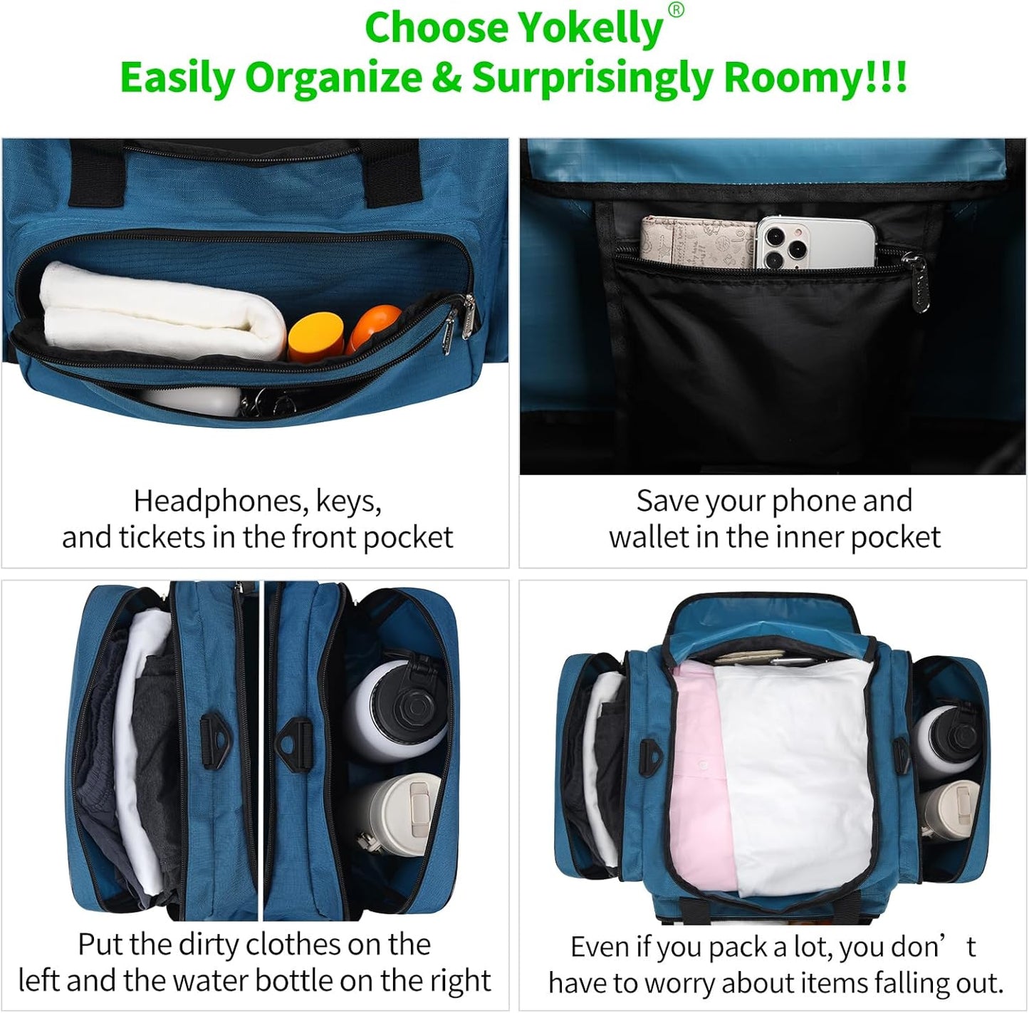 Sports Duffel Bag 20 inch for Travel Gym - Royal Blue