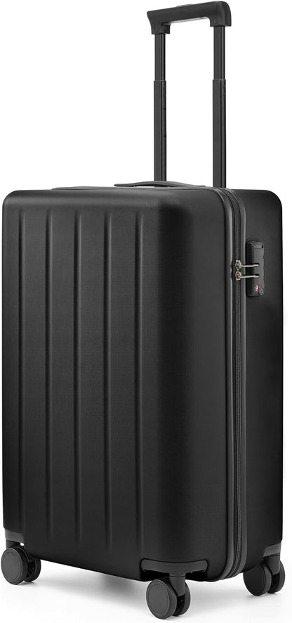 Carry On Suitcase, 20 Inch Carry-On Luggage with Double Spinner Wheels, Dry Wet Separate Design, PC Hard Case Suitcase, Lightweight Travel Luggage, TSA Approved (Black, Danube)