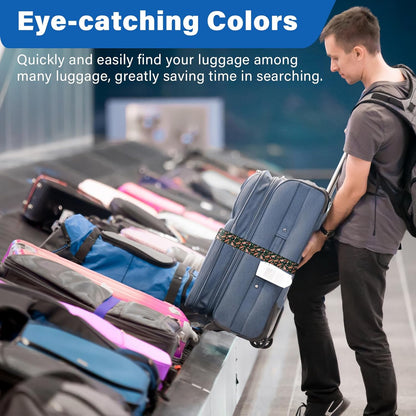 2 Pack Luggage Straps for Suitcases, Adjustable Travel Belt with Double Lock and Quick Release Buckle, Heavy Duty Nylon Bag Packing Strap, Unique Business Travel Accessories-Flower Butterfly