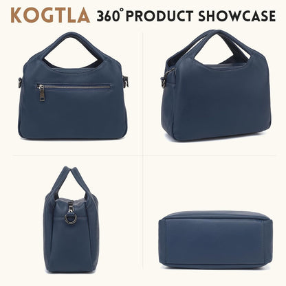KOGTLA Genuine Leather Purses for Women, Crossbody Shoulder Bags with Top-Handle, Tote Satchel Handbags