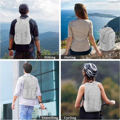 ZOMFELT Hiking Backpack for Women Men, 15L Lightweight Packable Backpack for Trip, Water Resistant Small Travel Backpacks, Foldable daypack for Hiking, Walking, Cycling, Camping, Grey