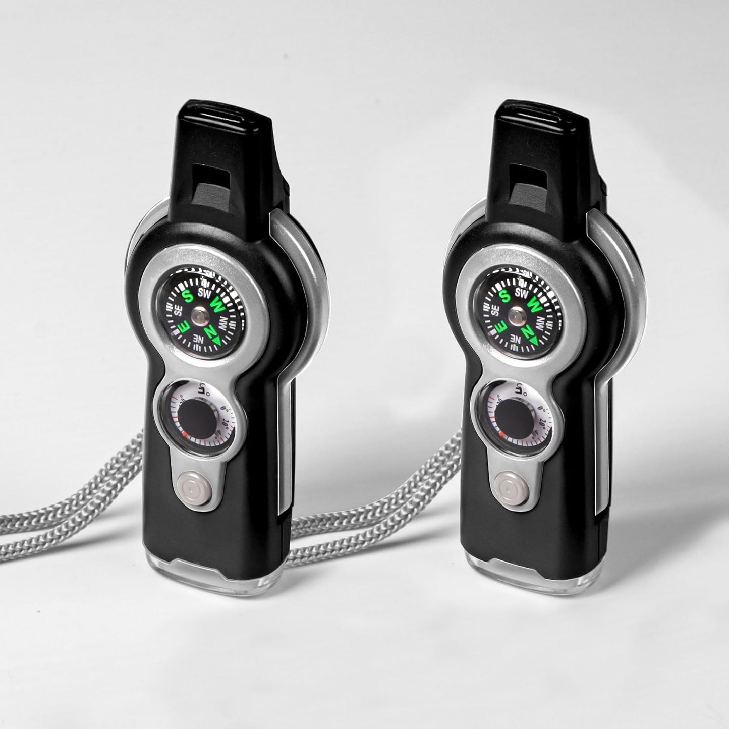 Emergency Survival Function Whistle, Outdoor Multifunctional Tool Safety Whistle with Lanyard, Ideal for Kayaking, Boating, Hiking, Camping, Climbing, Hunting, Fishing, Rescue Signaling