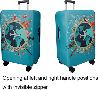 WUJIAONIAO Travel Luggage Cover Baggage Suitcase Cover Protector Skins 18-32 Inch (A15 Go Travel, S (for 18-20 inch luggage))