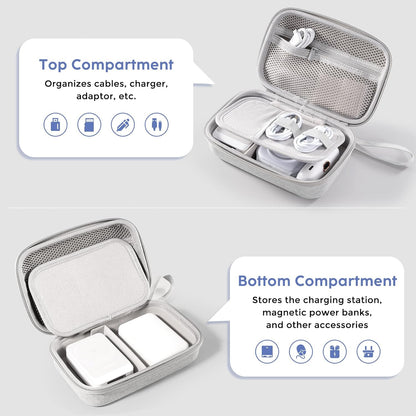 ProCase Hard Travel Electronic Organizer Case for MacBook Power Adapter Chargers Cables Power Bank Apple Magic Mouse Apple Pencil USB Flash Disk SD Card Small Portable Accessories Bag