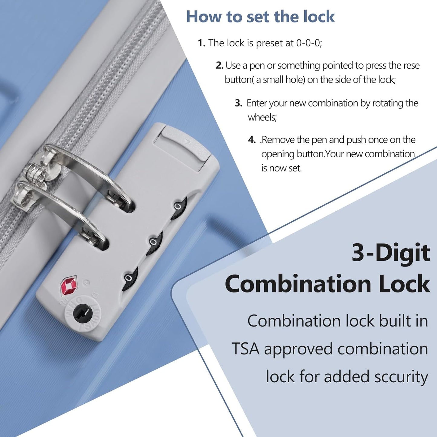 Merax Luggage Set 3 Piece, 20 Inch Carry on Spinner Suitcase with Corner Guards, Lightweight Durable, Airline Approved for Business or Weekend Travel