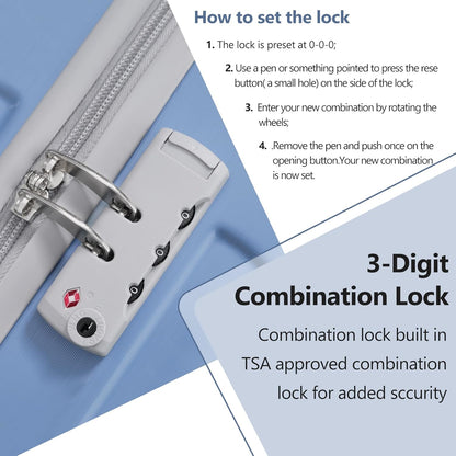 Merax Luggage Set 3 Piece, 20 Inch Carry on Spinner Suitcase with Corner Guards, Lightweight Durable, Airline Approved for Business or Weekend Travel