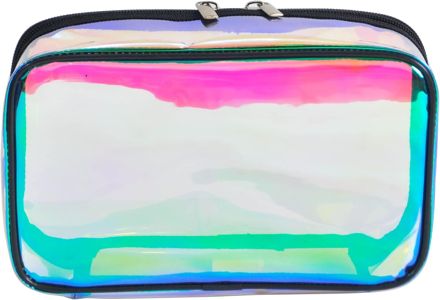 Iridescent TPU Travel Cosmetic Makeup Bag Holographic Clear Makeup Kit Organizer Pouch Waterproof Toiletry Organizer Case