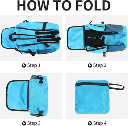 Small Hiking Daypack,15L Waterproof Hiking Backpack Packable Lightweight Travel Day Pack for Women Men (Blue, Small)