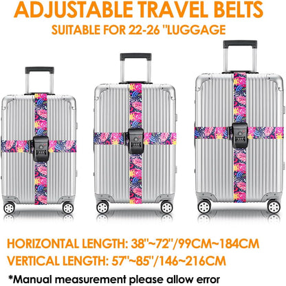 Adjustable Travel Luggage Strap Suitcase Belt Travel Bag Accessories 1.96 in W x 6.23 ft L