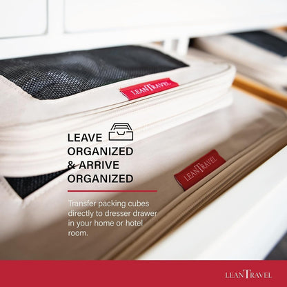 Compression Packing Cubes for Travel Organizers with Double Zipper, LeanTravel