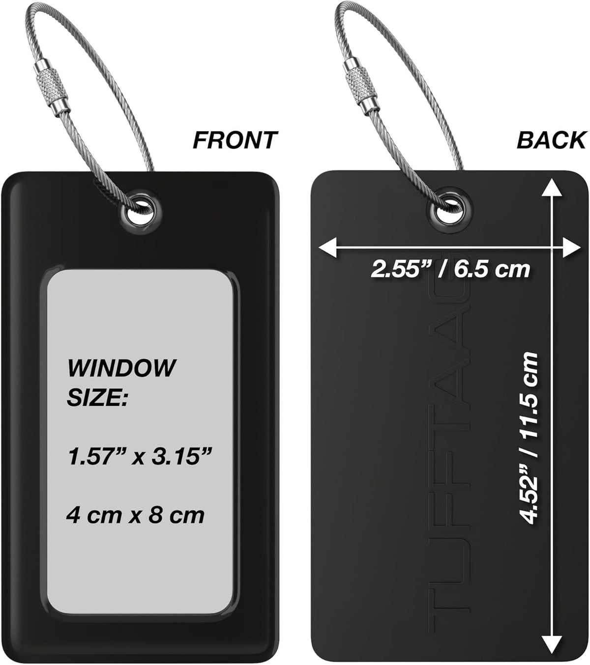 Luggage Tags Business Card Holder by TUFFTAAG - Durable Travel ID Bag Tag, Secure & Flexible, Perfect for Suitcases, Backpacks, and Carry-Ons, Easy Identification