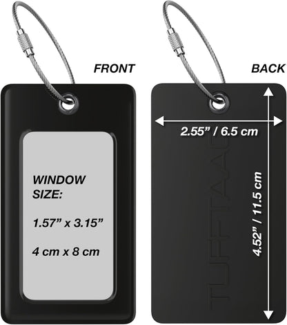 Luggage Tags Business Card Holder by TUFFTAAG - Durable Travel ID Bag Tag, Secure & Flexible, Perfect for Suitcases, Backpacks, and Carry-Ons, Easy Identification