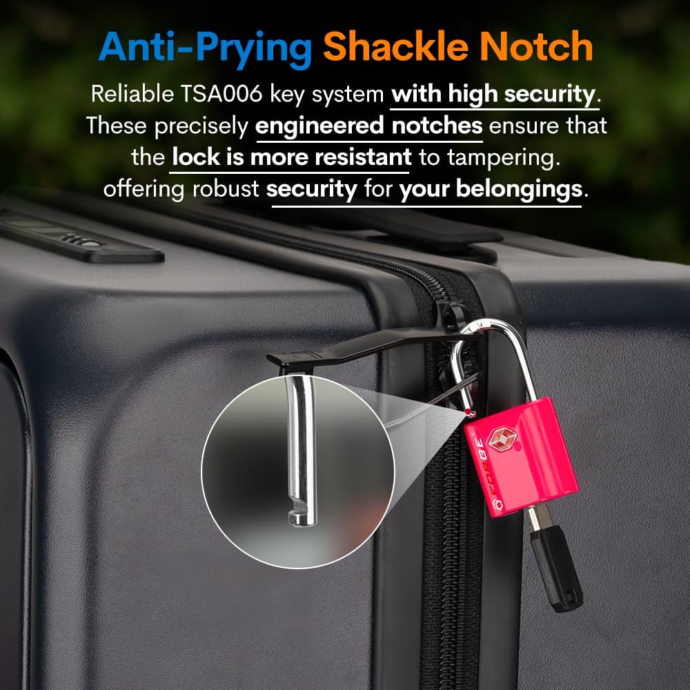 TSA Approved Luggage Locks, Ultra-Secure Dimple Key Travel Locks with Zinc Alloy Body