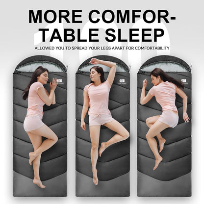 Sleeping Bags for Adults Cold Weather,Portable, Waterproof,Lightweight Sleeping Bag for Tall Girls Boys with Compression Sack for Warm Camping, Hiking, Outdoor & Indoor