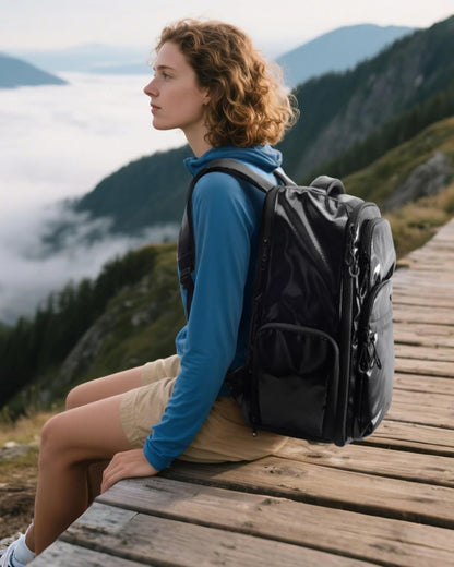 BAGSMART 30L Travel Backpack, 15.6 Inch Carry On Backpack Flight Approved, Personal Item Travel Bag, Water Resistant Weekender Bag Daypack, Black