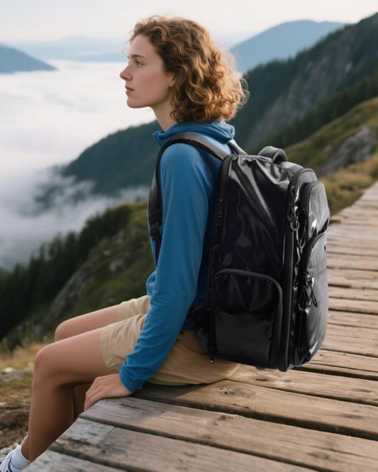 BAGSMART 30L Travel Backpack, 15.6 Inch Carry On Backpack Flight Approved, Personal Item Travel Bag, Water Resistant Weekender Bag Daypack, Black