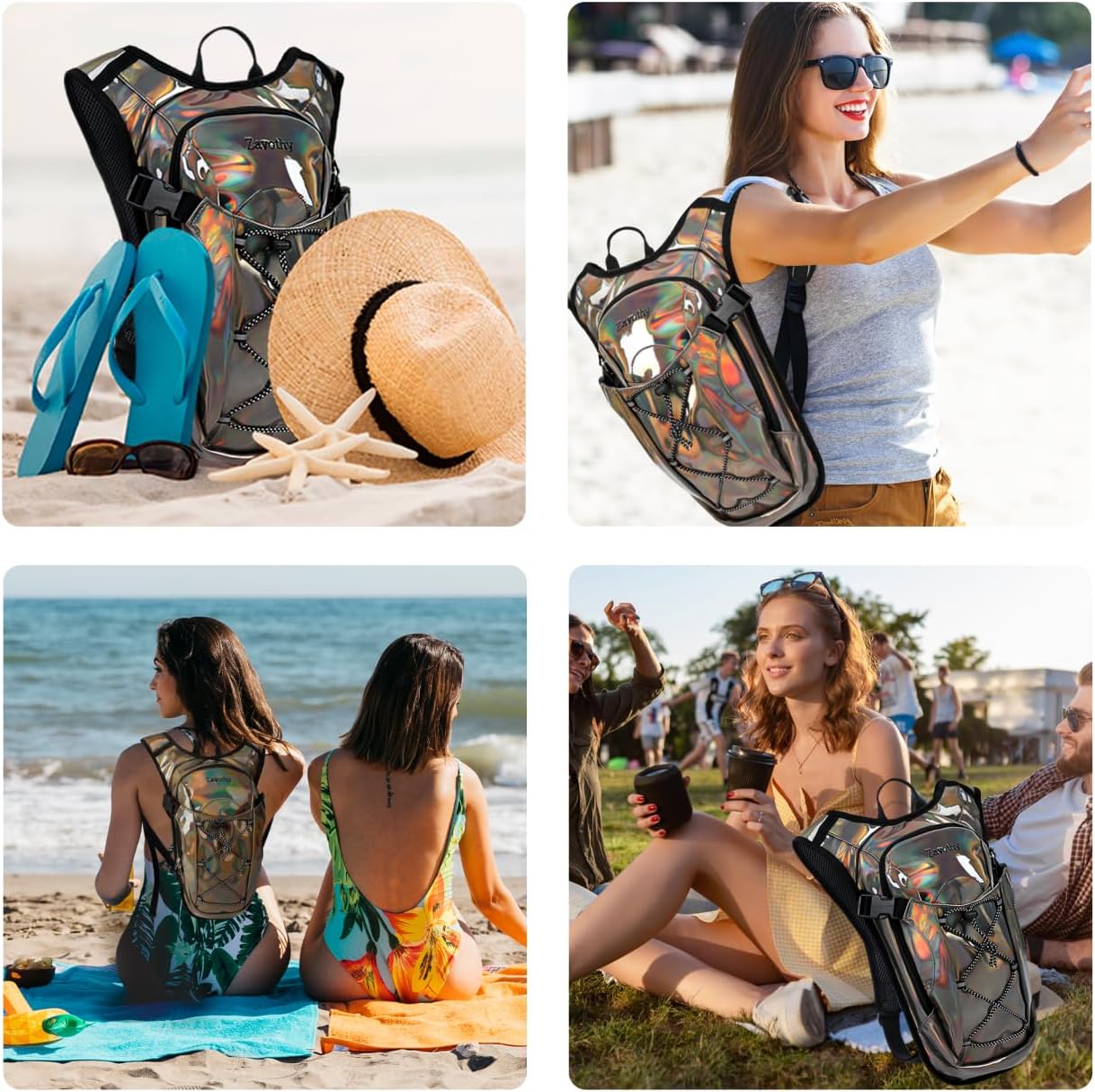 Reflective Hydration Backpack, Hydration Pack - Water Backpack with 2L/3L Hydration Bladder, Essential for Festivals - Rave Hydration Pack for Hiking, Running, Cycling, and Festivals