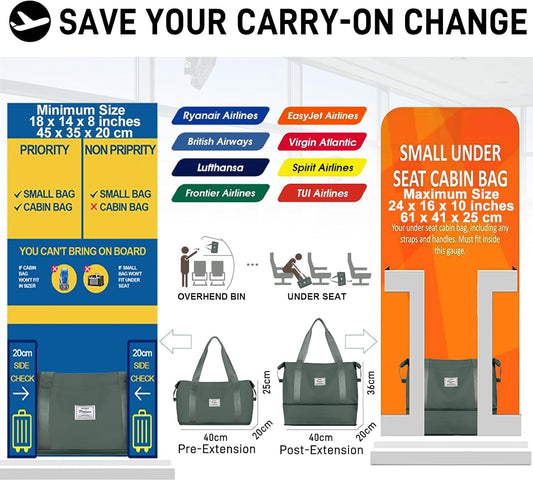 Travel Duffel Bag, Sports Tote Gym Bag, Shoulder Weekender Overnight Bag for Women