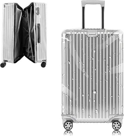 Yotako Upgraded Zippered Clear PVC Suitcase Cover, 24 Inch Luggage Covers for Suitcase Luggage Protector Cover 24''