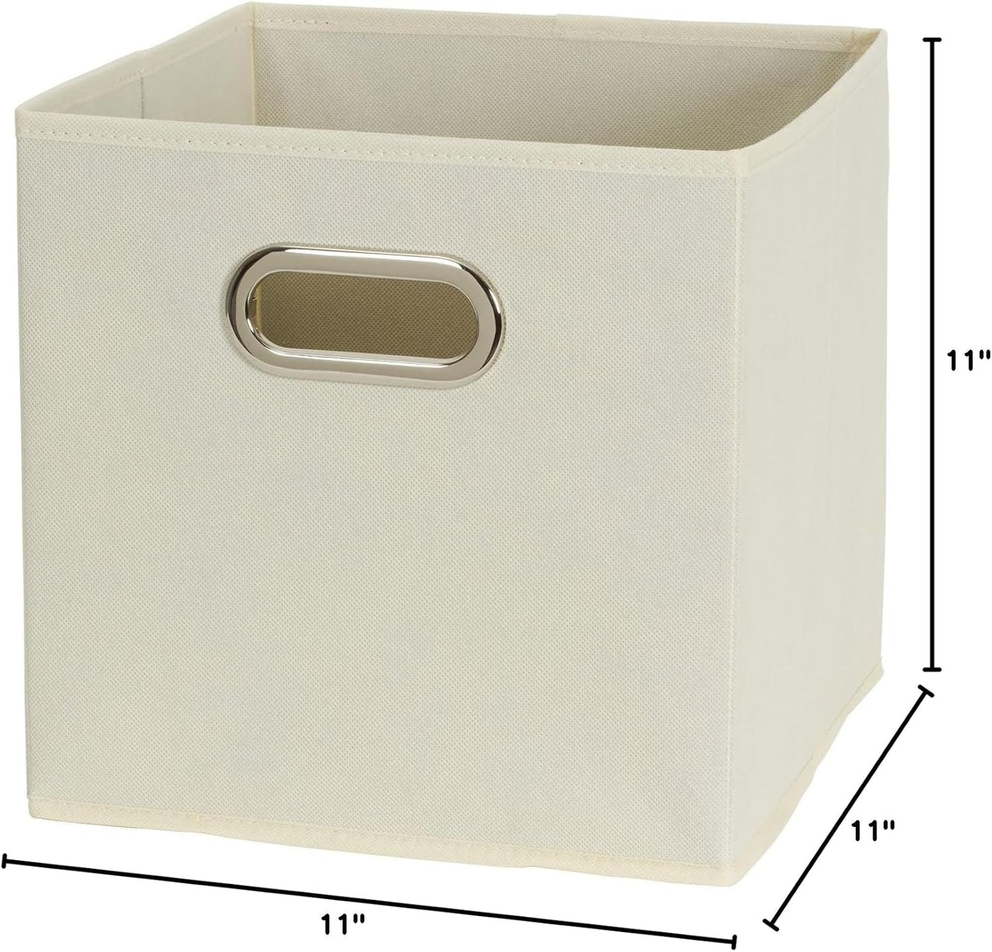 Household Essentials 82-1 Foldable Fabric Storage Bins |Cubby Cubes with Handles | Natural (Pack of 36)