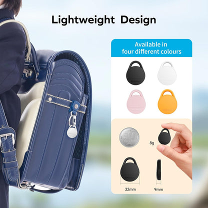 Momax Key Finder Tracker Tag - [Apple MFi Certified] Smart Bluetooth Tracking Device with Find My (iOS Only), Replaceable Battery, DIY Stickers, for Wallets, Luggage, Suitcases, Backpacks, 4 Pack