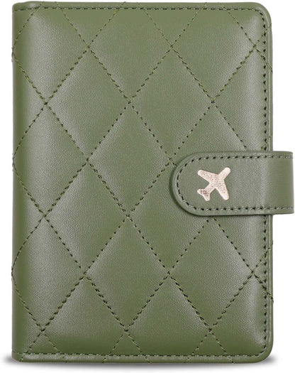 Melsbrinna Rfid Passport Holder for Travel women/Men, Cute Passport Wallet Rfid Blocking Card Slots, Rfid Passport Cover/CaseTravel Wallet, Passport Book Holder (1, LG GREEN)