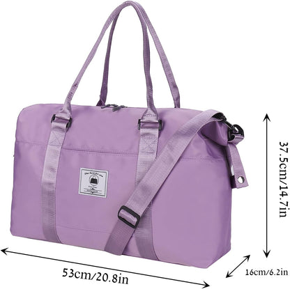 Travel Duffle Bag, Waterproof Sport Tote Gym Bag for Women Men, Overnight Weekender Carry On Bag with Wet Pocket