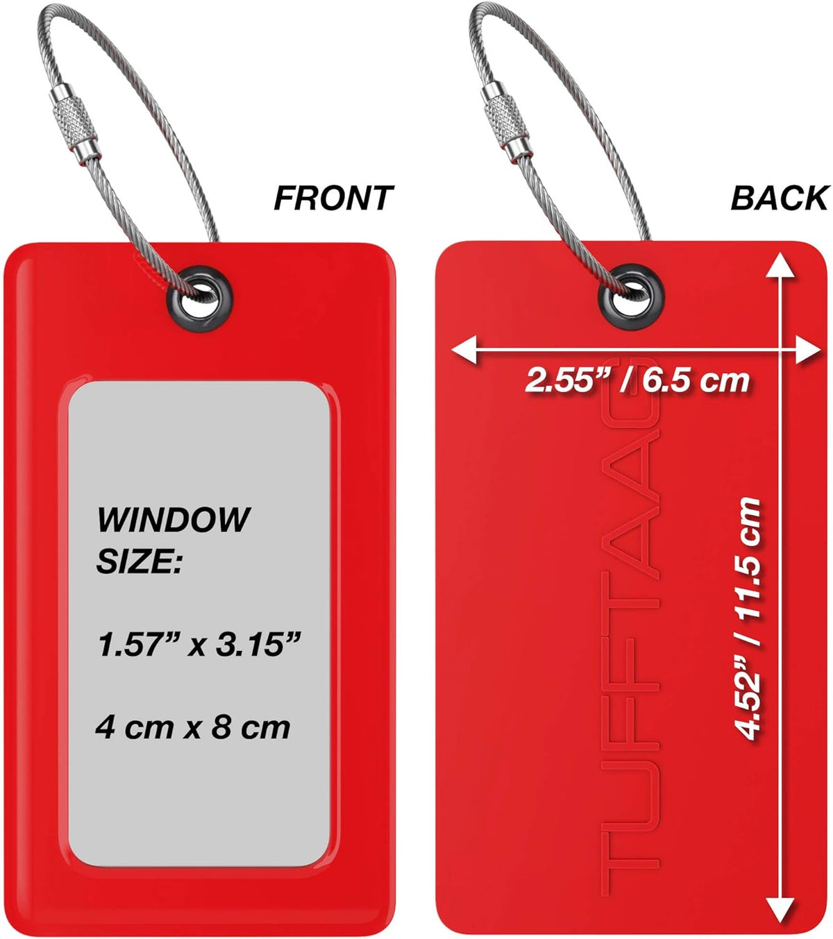 Luggage Tags Business Card Holder by TUFFTAAG - Durable Travel ID Bag Tag, Secure & Flexible, Perfect for Suitcases, Backpacks, and Carry-Ons, Easy Identification