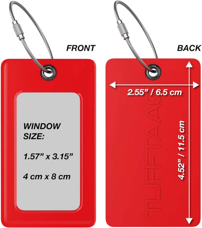 Luggage Tags Business Card Holder by TUFFTAAG - Durable Travel ID Bag Tag, Secure & Flexible, Perfect for Suitcases, Backpacks, and Carry-Ons, Easy Identification