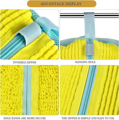 Shoe Cleaning Bags2-Pack Shoe Washing Machine Bags - Universal Laundry Shoe Cleaning Bags for Washer & Dryer, Fits All Shoe Types (Yellow)