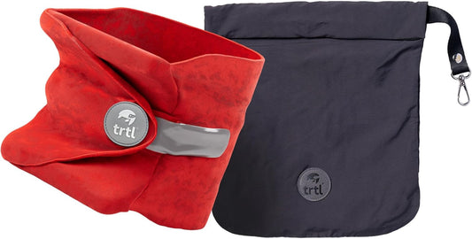 trtl Pillow - Scientifically Proven Super Soft Neck Support Travel Pillow - Machine Washable - Red