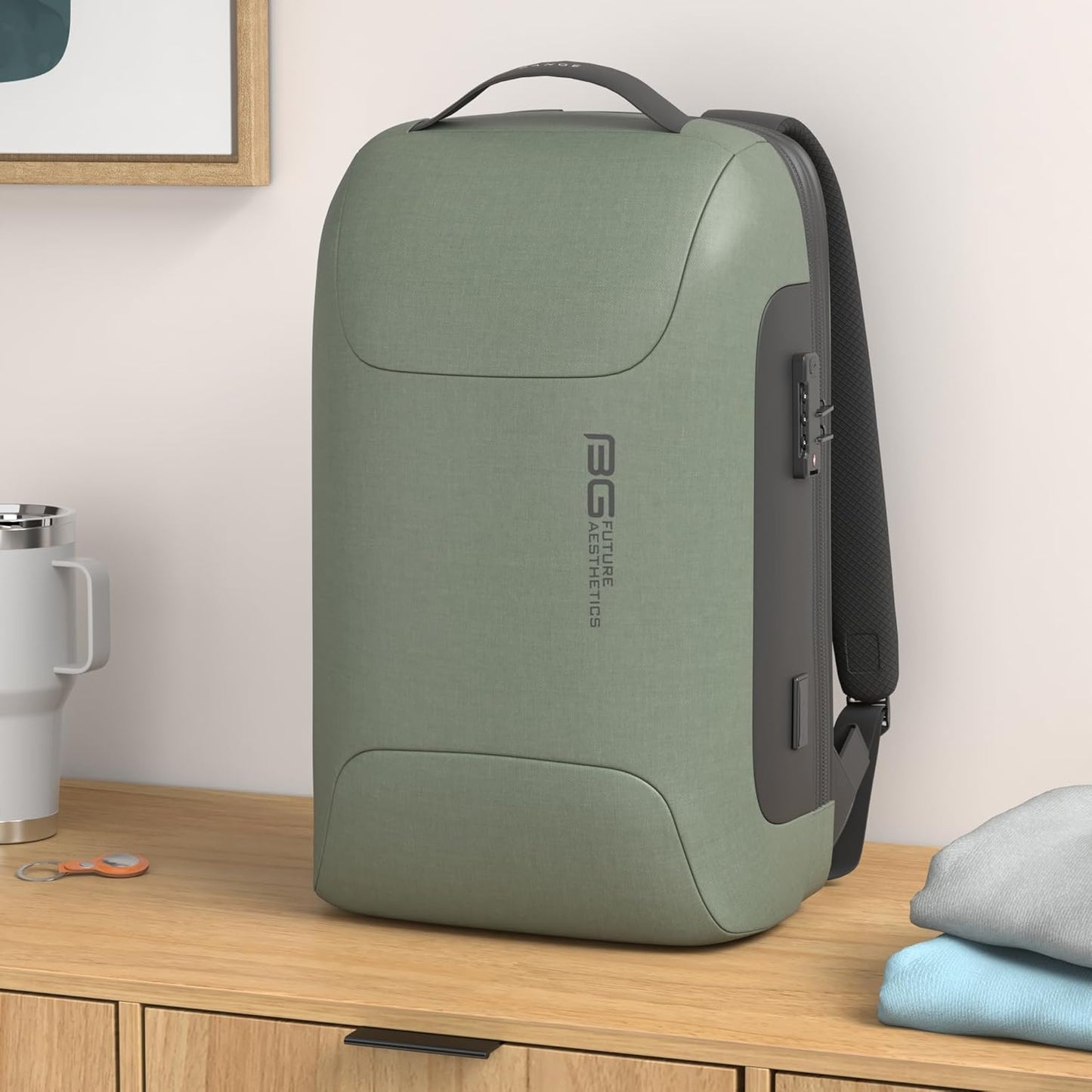 BANGE 15.6INCH Slim Laptop Backpack，Office Business Laptop with Lock, Anti Theft Travel Backpack with USB3.0 Charging Port for Men and Women…