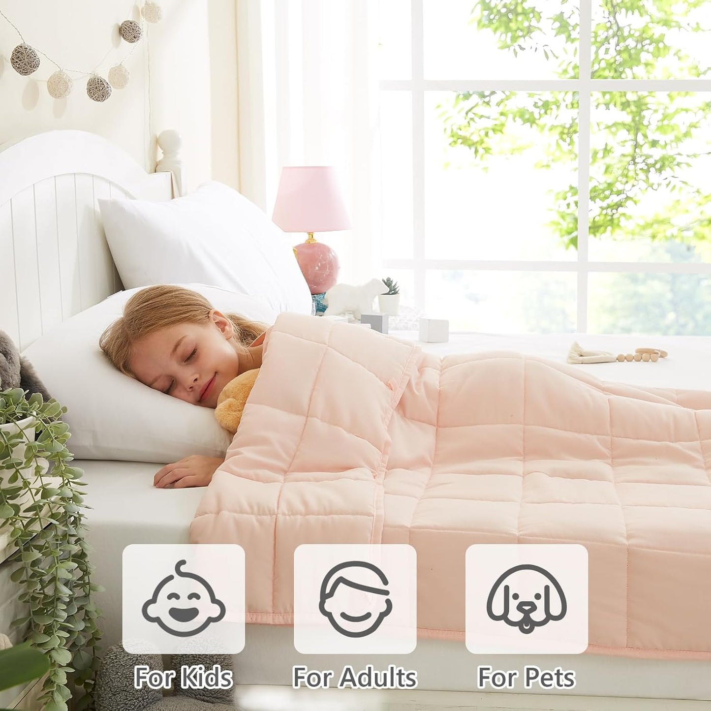 L'AGRATY Weighted Blanket - 36"x48" 3lbs Weighted Blanket Microfiber Material with Glass Beads Small Blanket for All-Season Summer Fall Winter Soft Thick Blanket