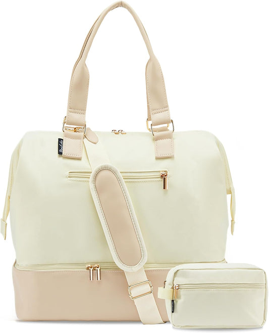 Weekender Bags for Women, Large Travel Duffel Bag with Shoes Compartment, Carry On Overnight Tote Bags with Toiletry Bags, Hospital Bags for Labor and Delivery